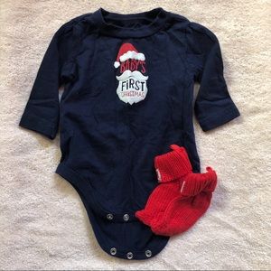COPY - Baby’s First Christmas Onesie and Matching Socks
